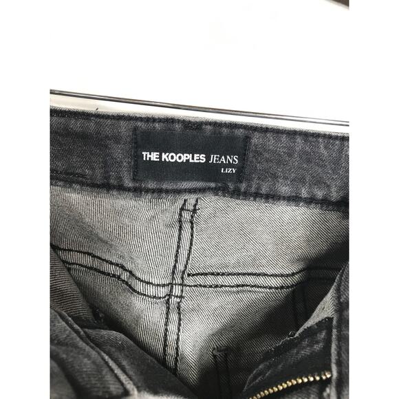 The Kooples Womens 26 Lizy Seamed Paneled Jeans Black Moto Biker Grunge Edgy - Picture 9 of 15